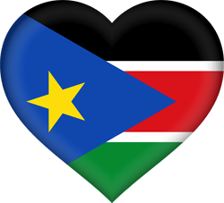 Vlag van Zuid-Soedan - Hart 3D