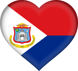 Flag of Saint Martin - Heart 3D