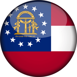 Flagge von Georgia - 3D Runde