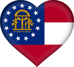 Flagge von Georgia - Herz 3D