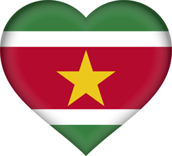 Flag of Suriname - Heart 3D