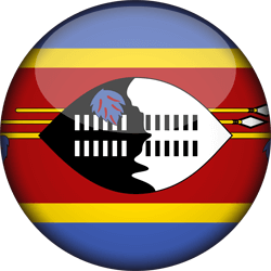 Flagge von Swasiland - 3D Runde