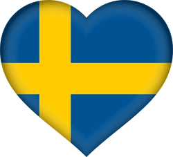 Drapeau de la Suède - Coeur 3D