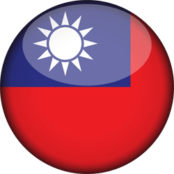 Flagge von Taiwan - 3D Runde