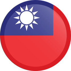 Vlag van Taiwan - de vlag van de Republiek China - Knop Rond