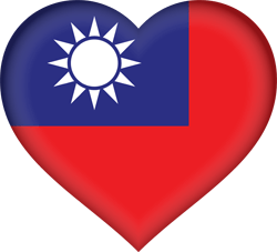 Flagge von Taiwan - Herz 3D
