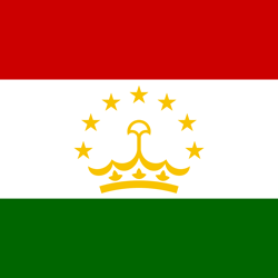 Flagge von Tadschikistan - Quadrat