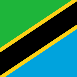 Vlag van Tanzania - Vierkant