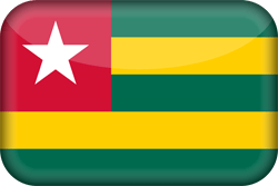 Flagge von Togo - Flagge der Republik Togo - 3D