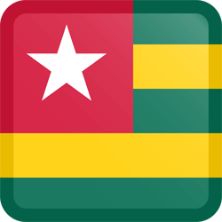 Vlag van Togo - de vlag van de Republiek Togo - Knop Vierkant