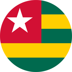Flagge von Togo - Flagge der Republik Togo - Kreis