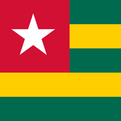 Vlag van Togo - de vlag van de Republiek Togo - Vierkant