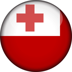 Flag of Tonga - 3D Round