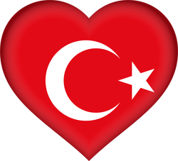 Vlag van Turkije - Hart 3D