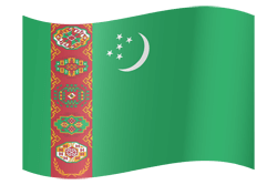 Flagge von Turkmenistan - Winken