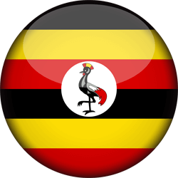 Flagge von Uganda - 3D Runde