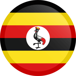Flagge von Uganda - Knopf Runde