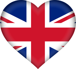 Flagge des Vereinigten Königreichs - Flagge des Vereinigten Königreichs Großbritannien und Nordirland - Herz 3D