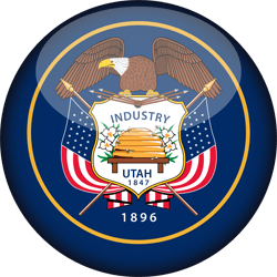 Flagge von Utah - 3D Runde