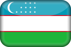 Flagge der Republik Usbekistan - 3D