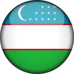 Flagge der Republik Usbekistan - 3D Runde
