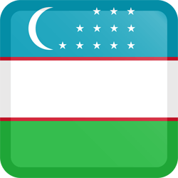 Vlag van Oezbekistan - Knop Vierkant
