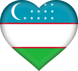 Flag of Uzbekistan - Heart 3D
