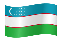 Flagge der Republik Usbekistan - Winken