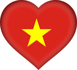 Flagge von Vietnam - Herz 3D