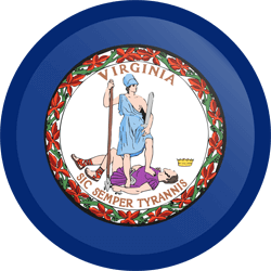 Flagge von Virginia - Knopf Runde