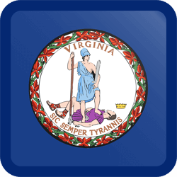 Vlag van Virginia - Knop Vierkant