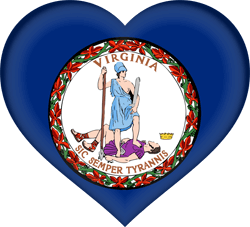 Flag of Virginia - Heart 3D