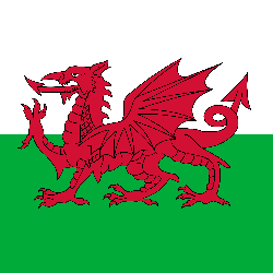 Flagge von Wales - Quadrat