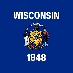 Vlag van Wisconsin - Vierkant