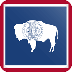 Flag of Wyoming - Button Square